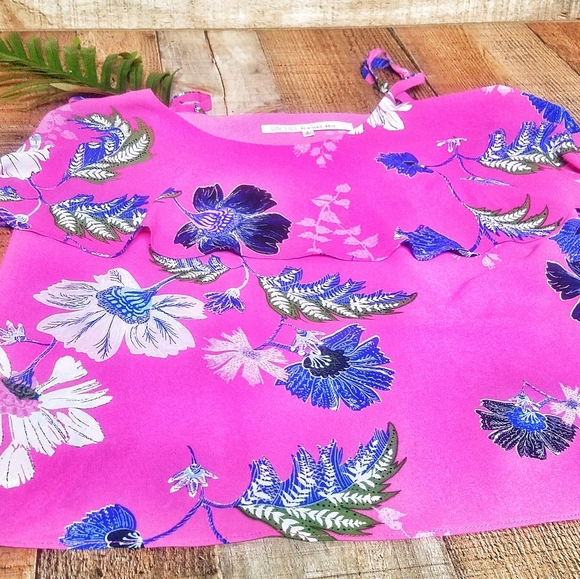 Rachel Roy | Hot Pink Floral Flounce Tank Top/Cami - Picture 5 of 8